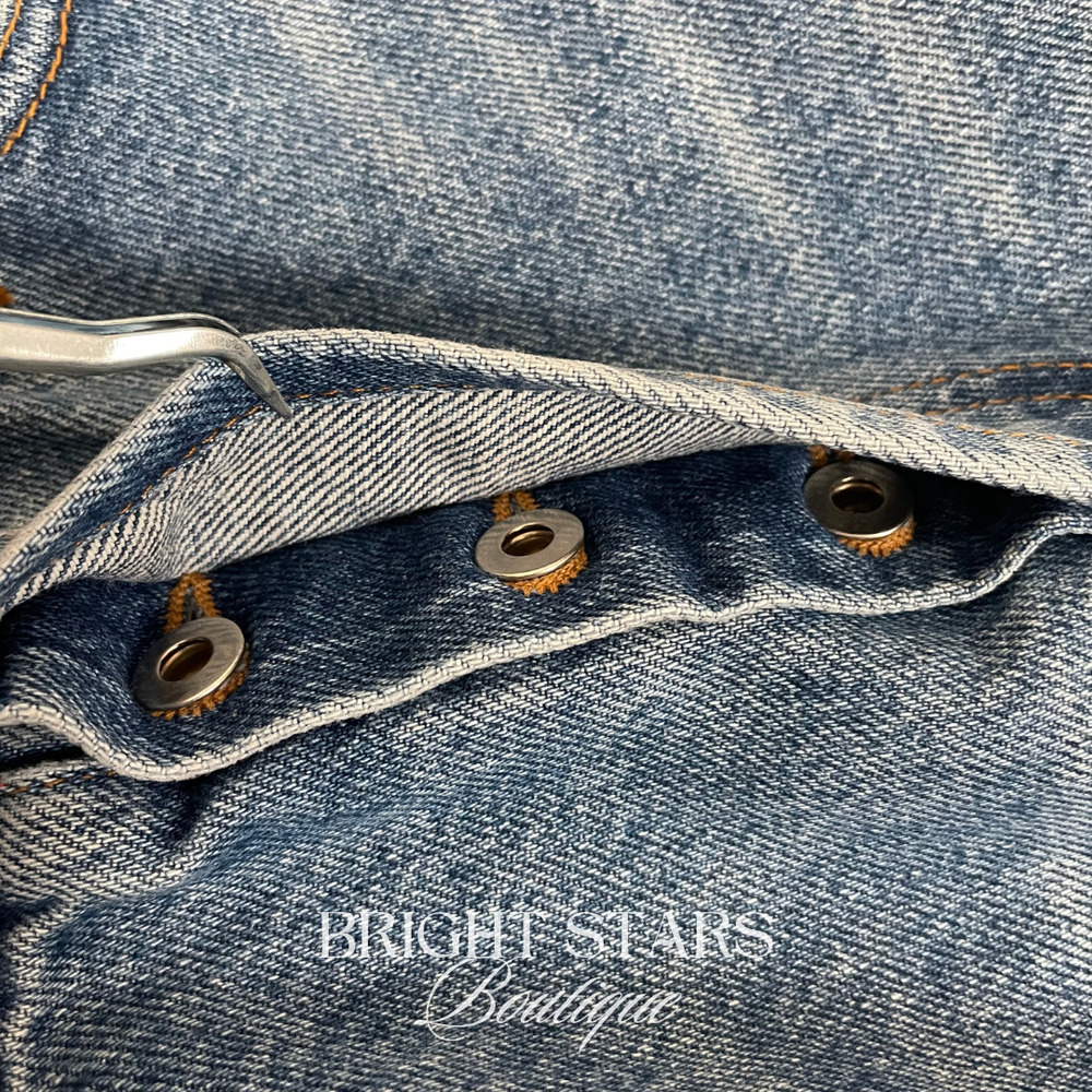 Rare Multicolor Trim Cropped Jeans ASO Buffy Summers BtVS High Rise Vintage - Picture 7 of 7